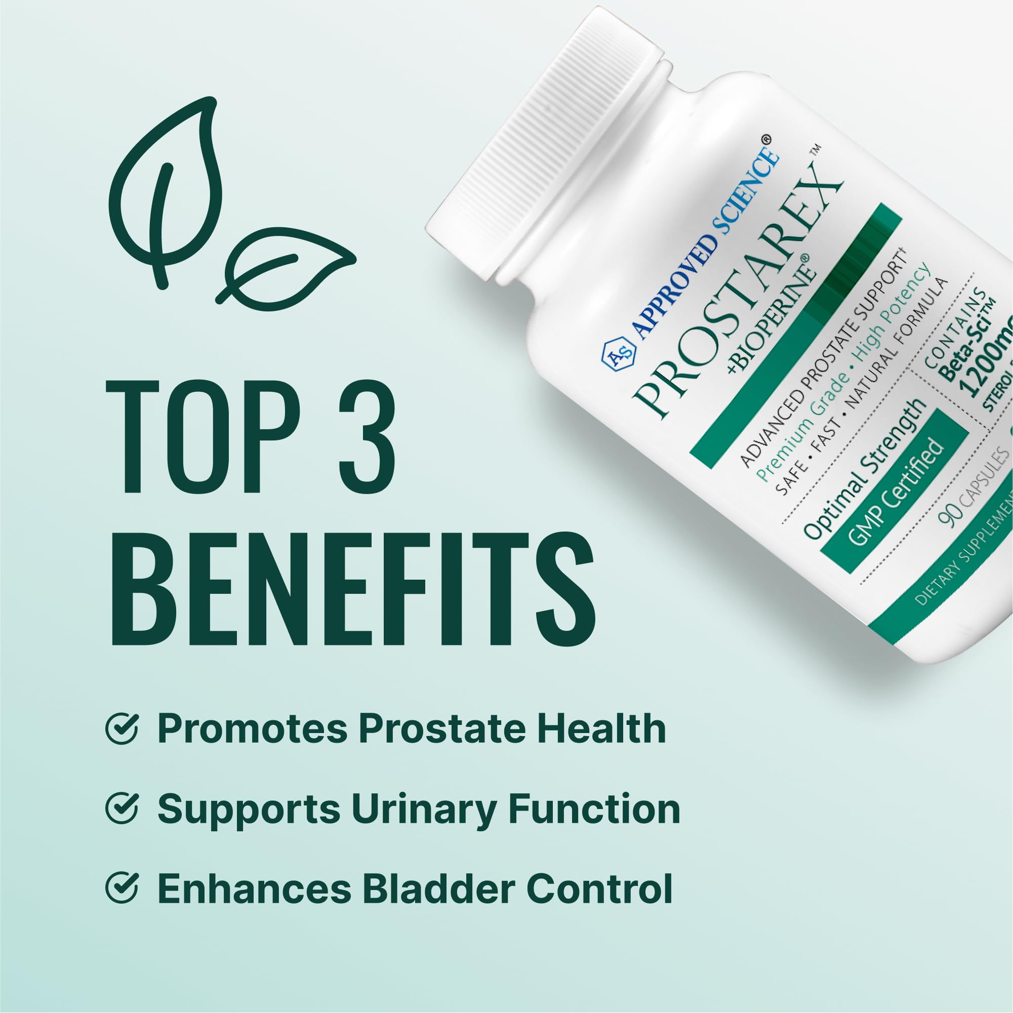Close-up of Prostarex capsules showing convenient daily supplementation