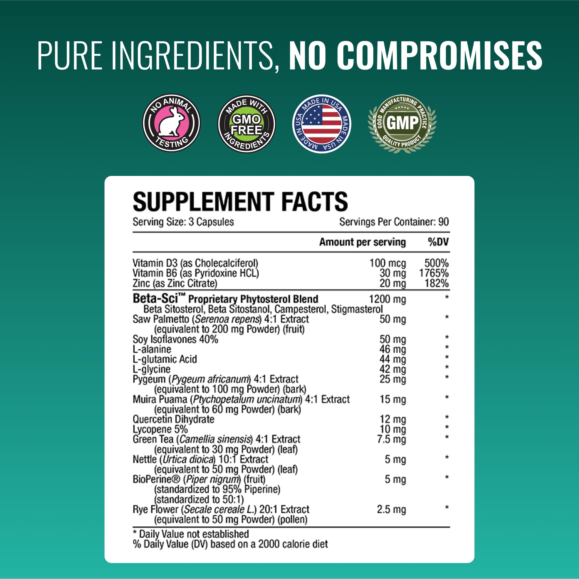 Label highlights Beta-Sci Sterol Blend and vitamins for everyday wellness