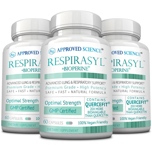 Approved Science Respirasyl bottle showing packaging for daily respiratory support.