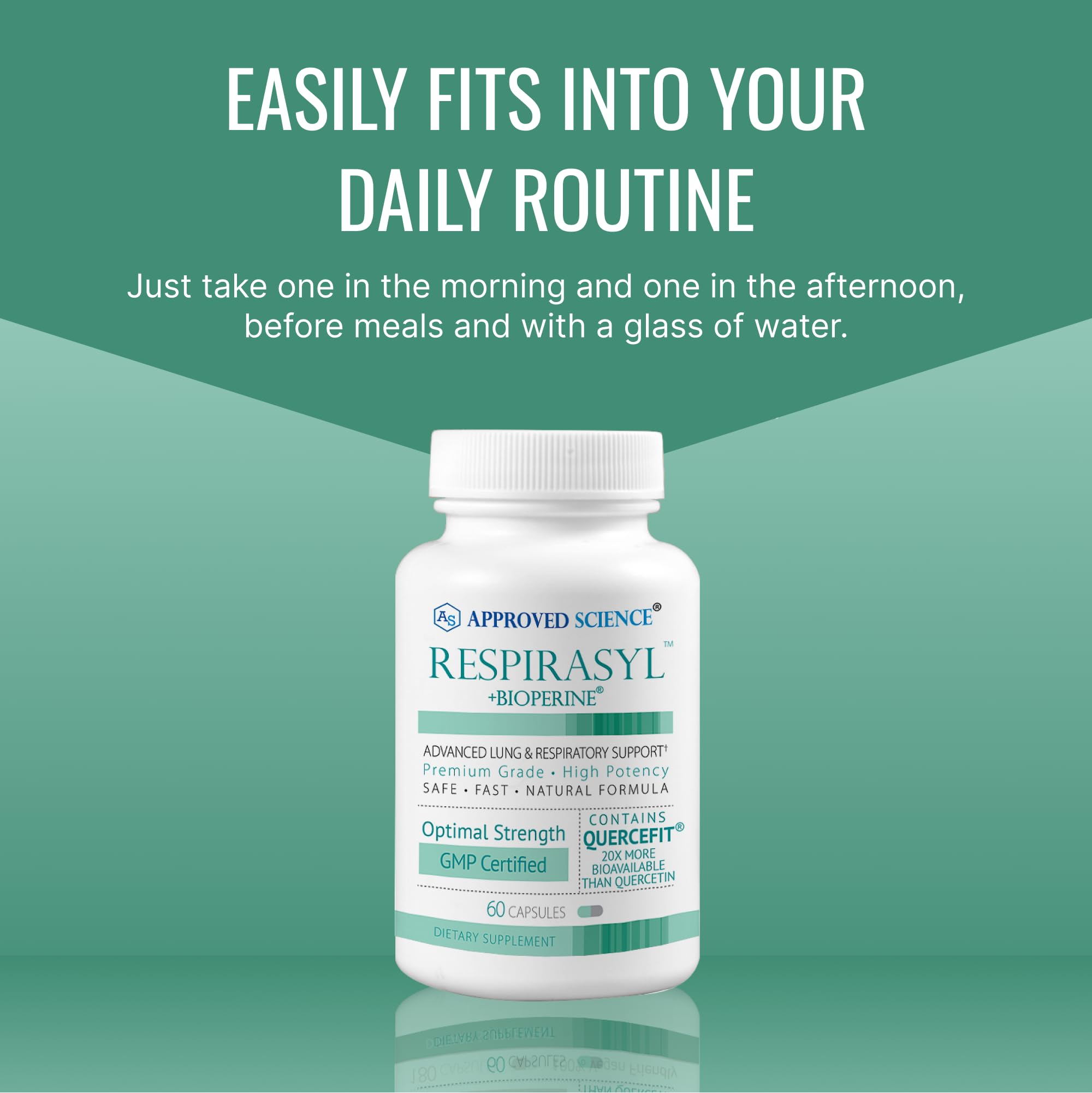 Approved Science Respirasyl daily-use scene shows simple integration into routines.