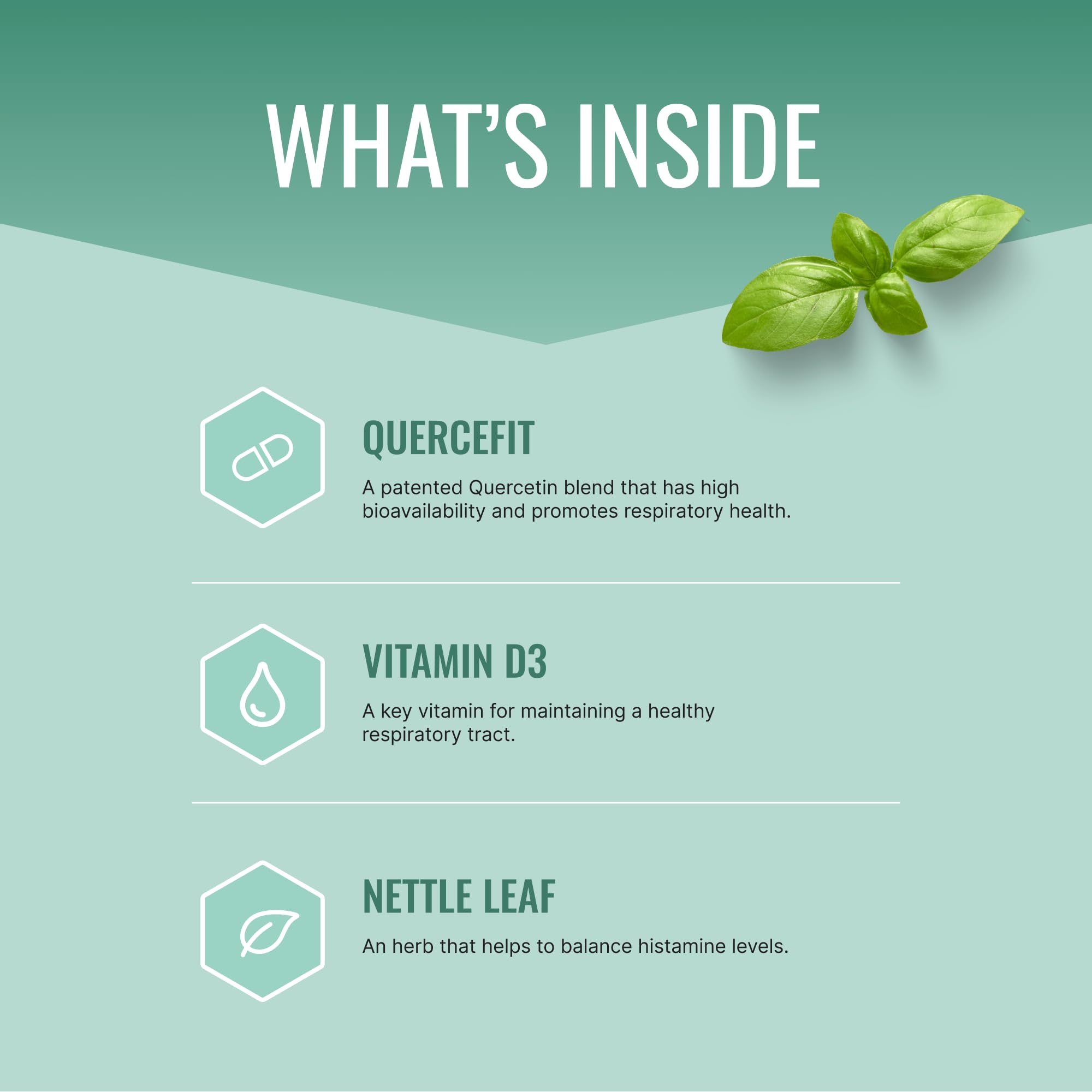 Respirasyl label highlights Quercefit for potency and stability.