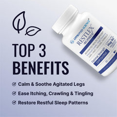 Approved Science Restlex ingredients graphic illustrating Rest Response and circulation benefits.