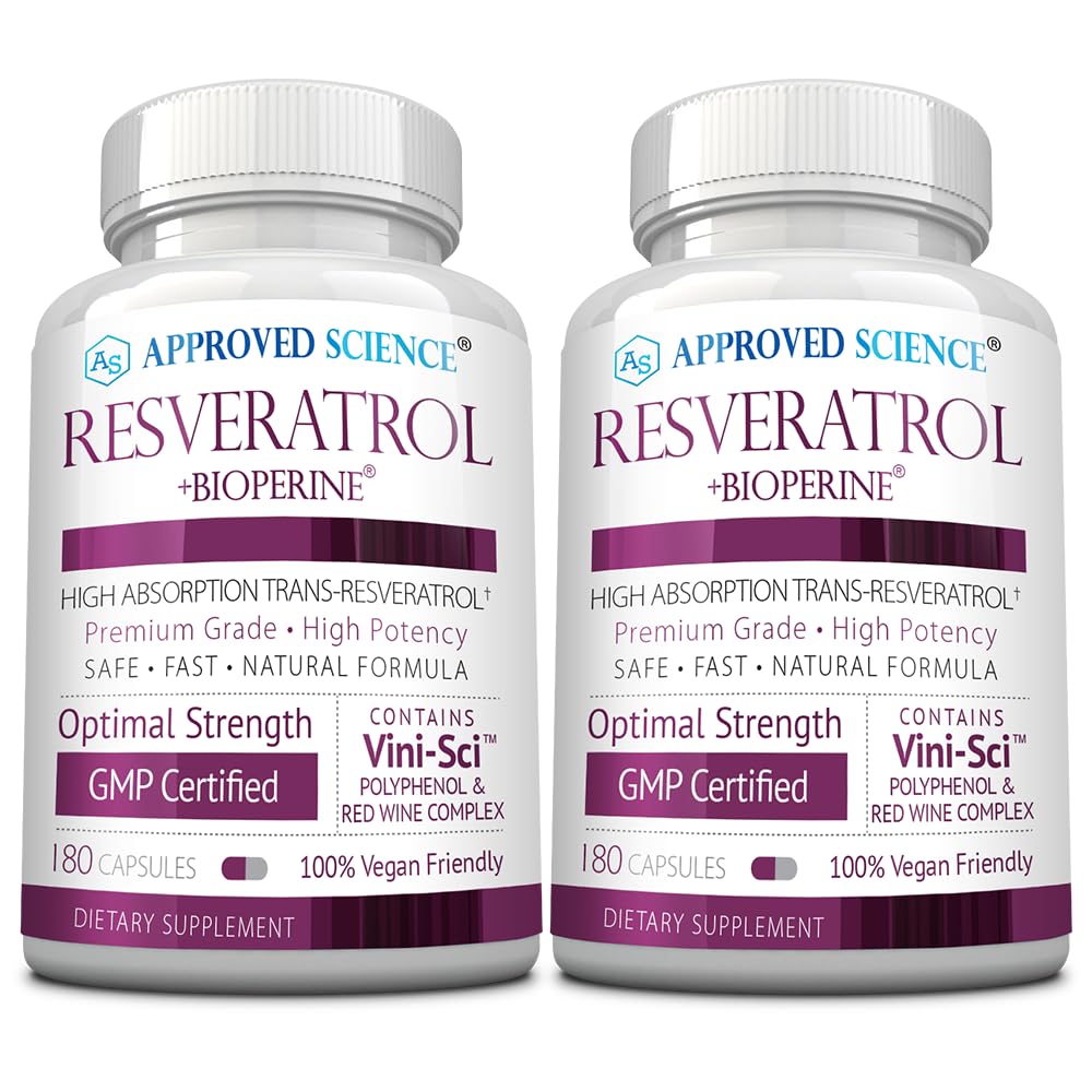 Approved Science Resveratrol bottle closeup highlighting purity for daily use.