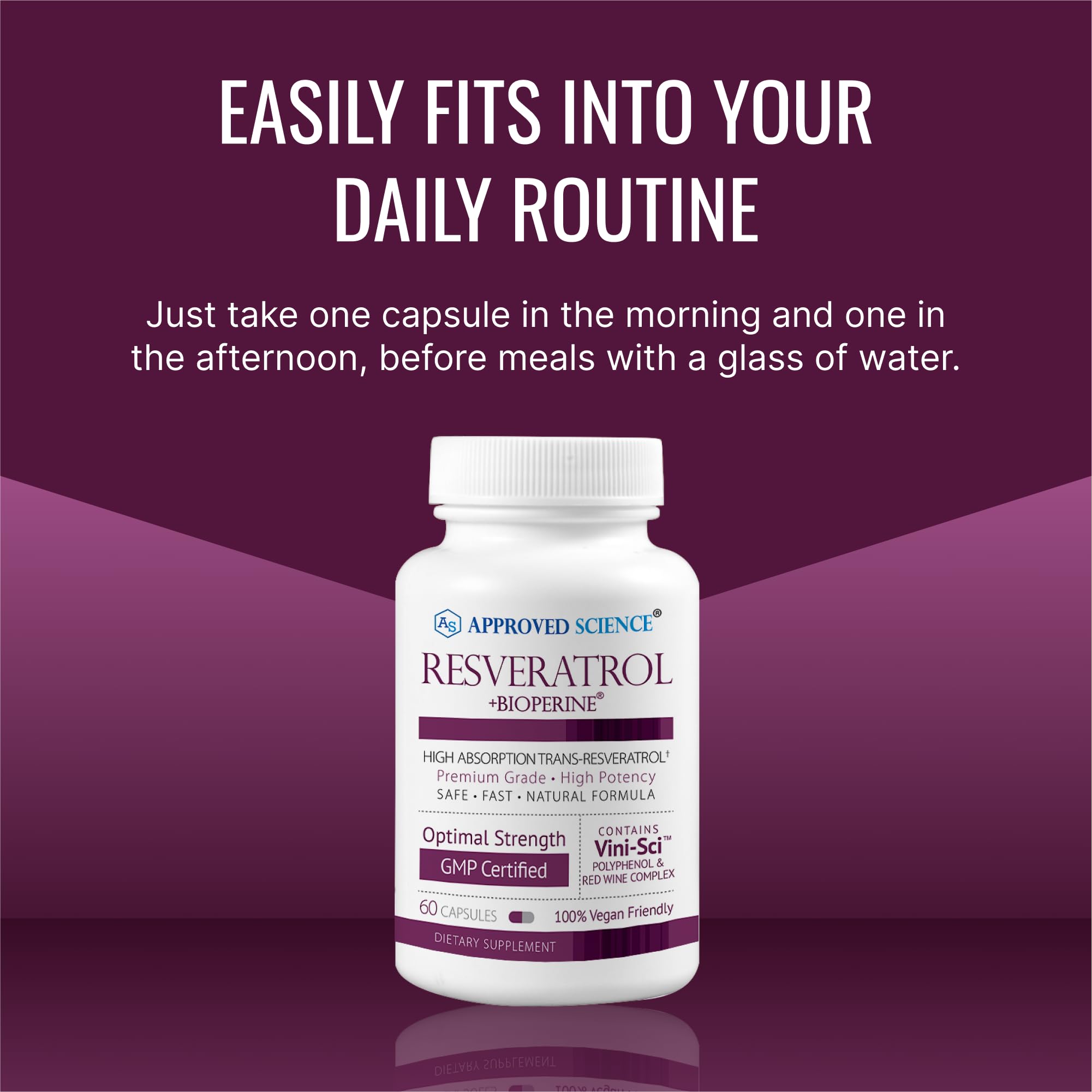 Bottle with glass to imply alcohol-free wellness ritual