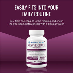 Approved Science Resveratrol knotweed plant motif highlights natural trans-resveratrol source.