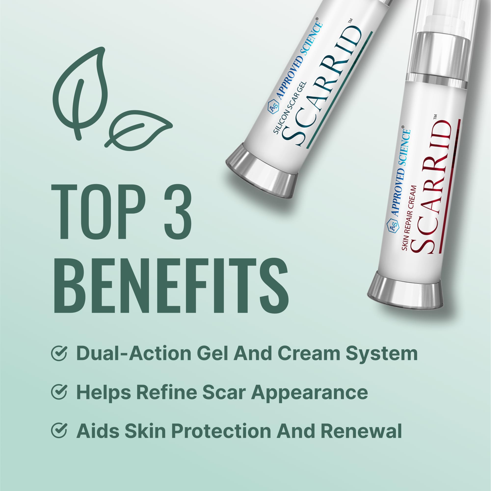 Approved Science Scarrid duo-pack displaying gel and cream for a complete routine