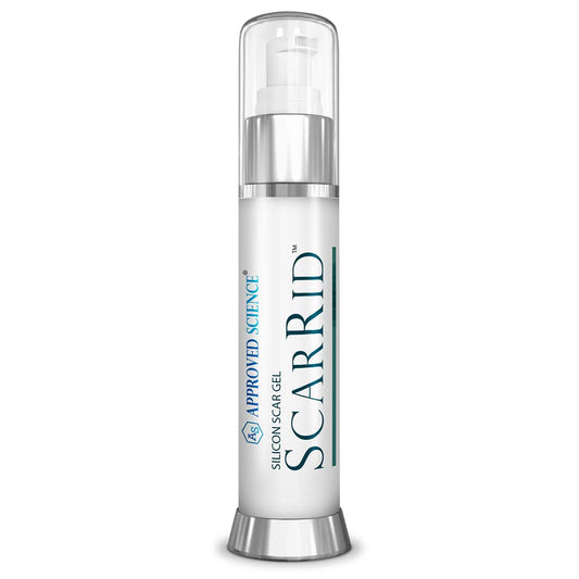 Approved Science Scarrid gel bottle for daily scar care and gentle protection.