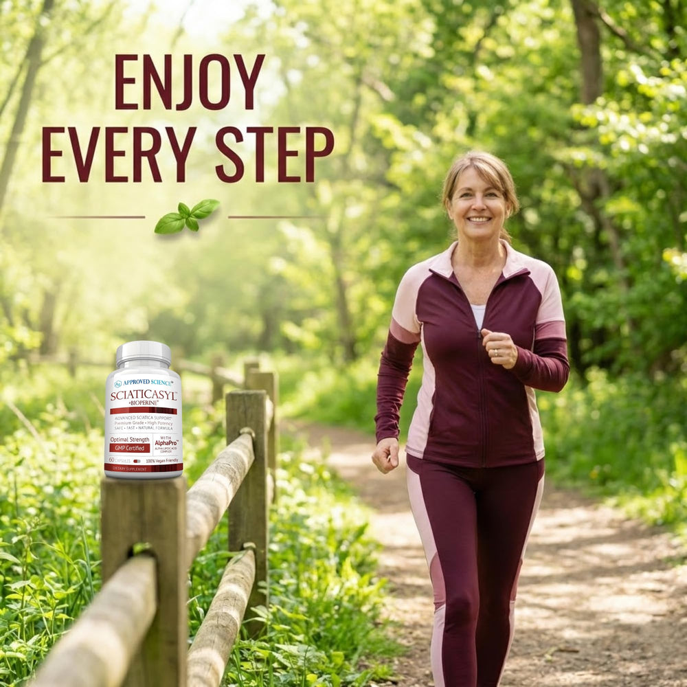 Approved Science Sciaticasyl daily-use bottle for routine nerve wellness.