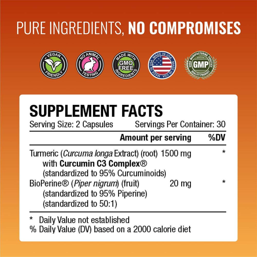 Approved Science Turmeric MD outer carton shows six-month supply for convenience.