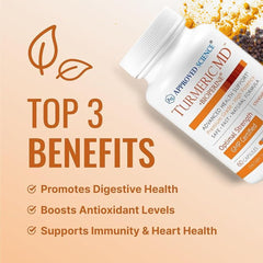 Approved Science Turmeric MD label closeup highlights 95% curcuminoids for potency
