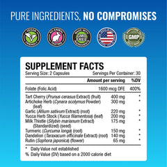 Approved Science Uric Acid Flush 60 capsules bottle representing a one-month supply