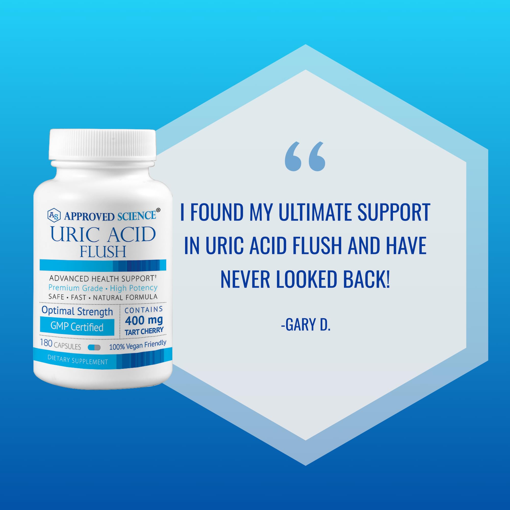 Approved Science Uric Acid Flush glass with water for daily intake
