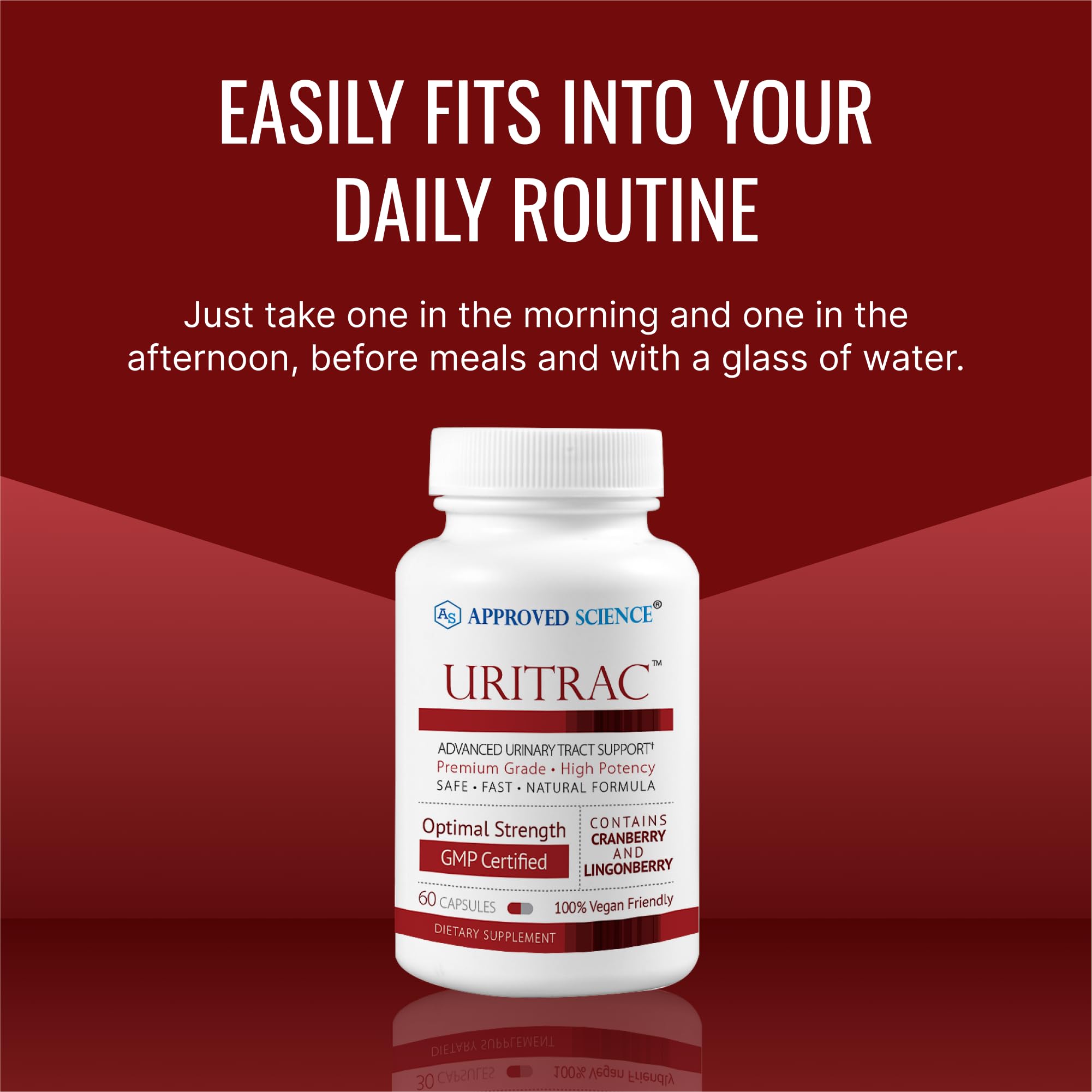 Approved Science Uritrac lifestyle-use image shows easy daily incorporation.
