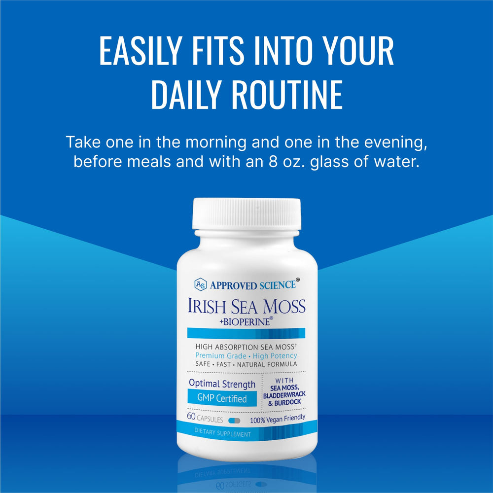Approved Science 180-Capsules Sea Moss vegan formula for daily wellness.