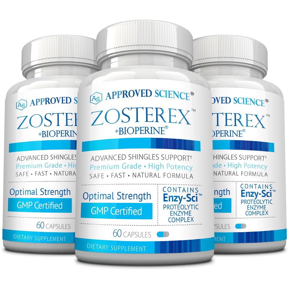 Approved Science Zosterex bottle front displaying label for immune support