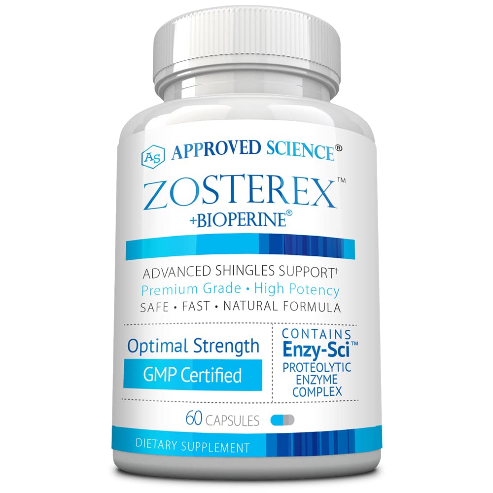 Approved Science Zosterex bottle front for easy daily immune support.
