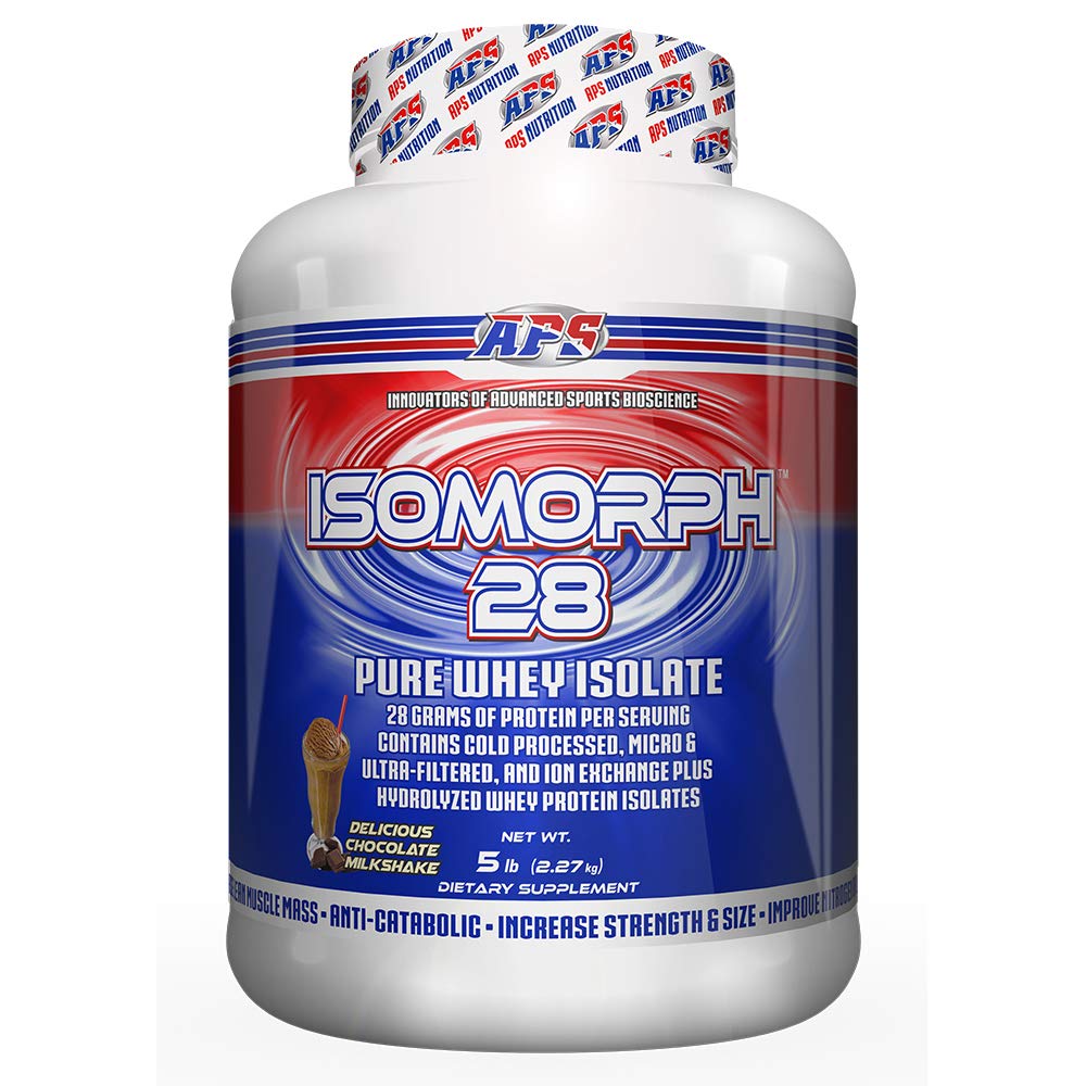APS Nutrition Isomorph 28 tub front view showing high-protein content for daily use.