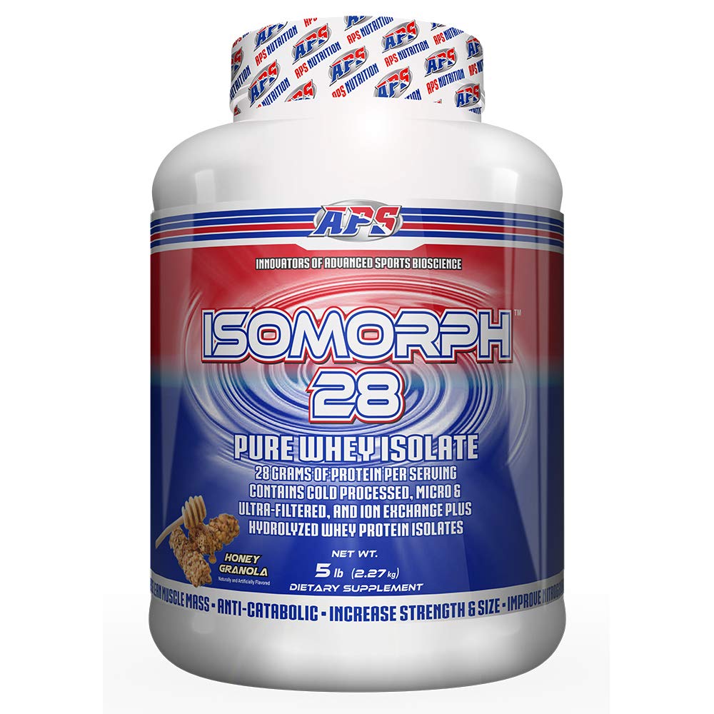 APS Nutrition Isomorph 28 bottle pour for easy, on-the-go protein.