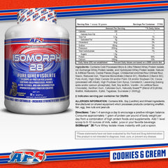 Isomorph 28 scoop and tub showing ready-to-use protein serving.