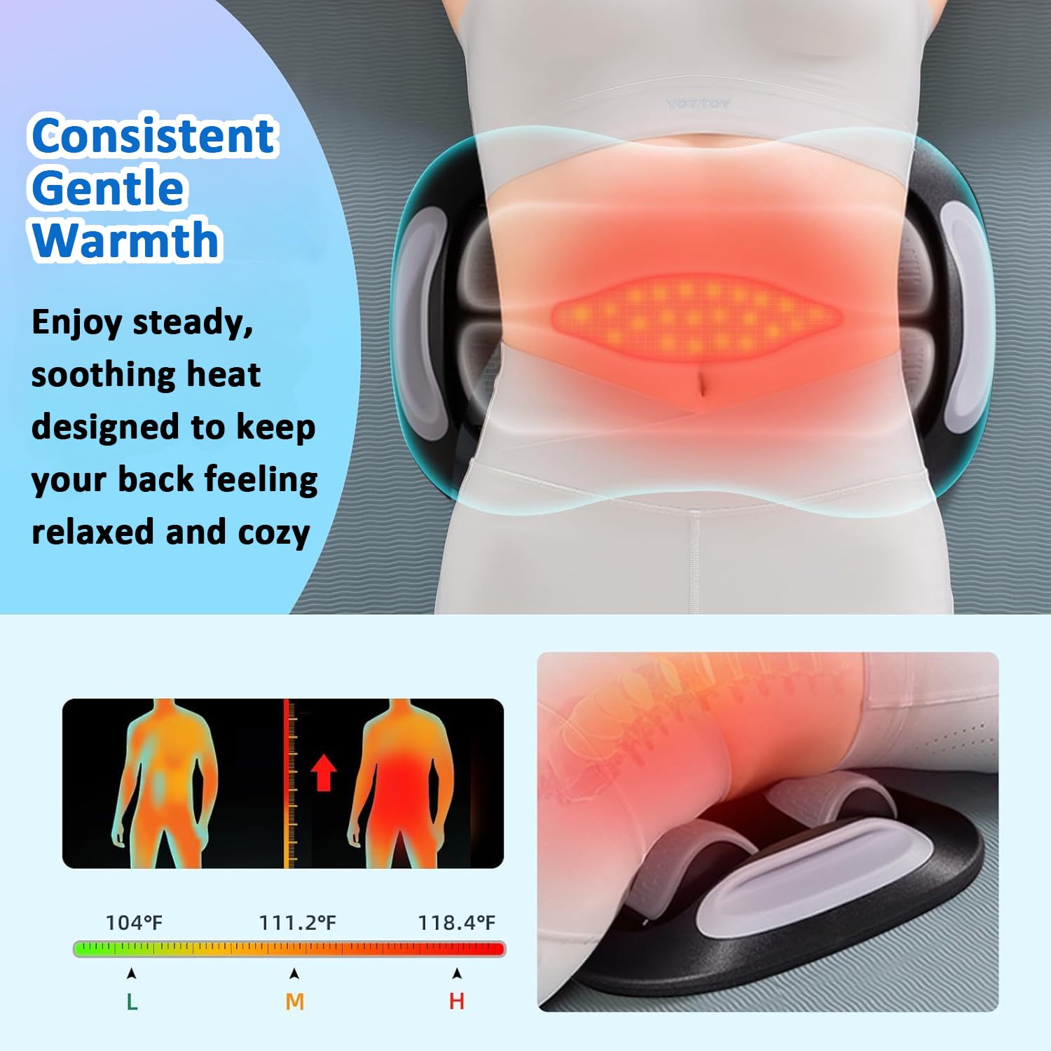 Aptin massager features simple one-touch controls for quick, hassle-free sessions.