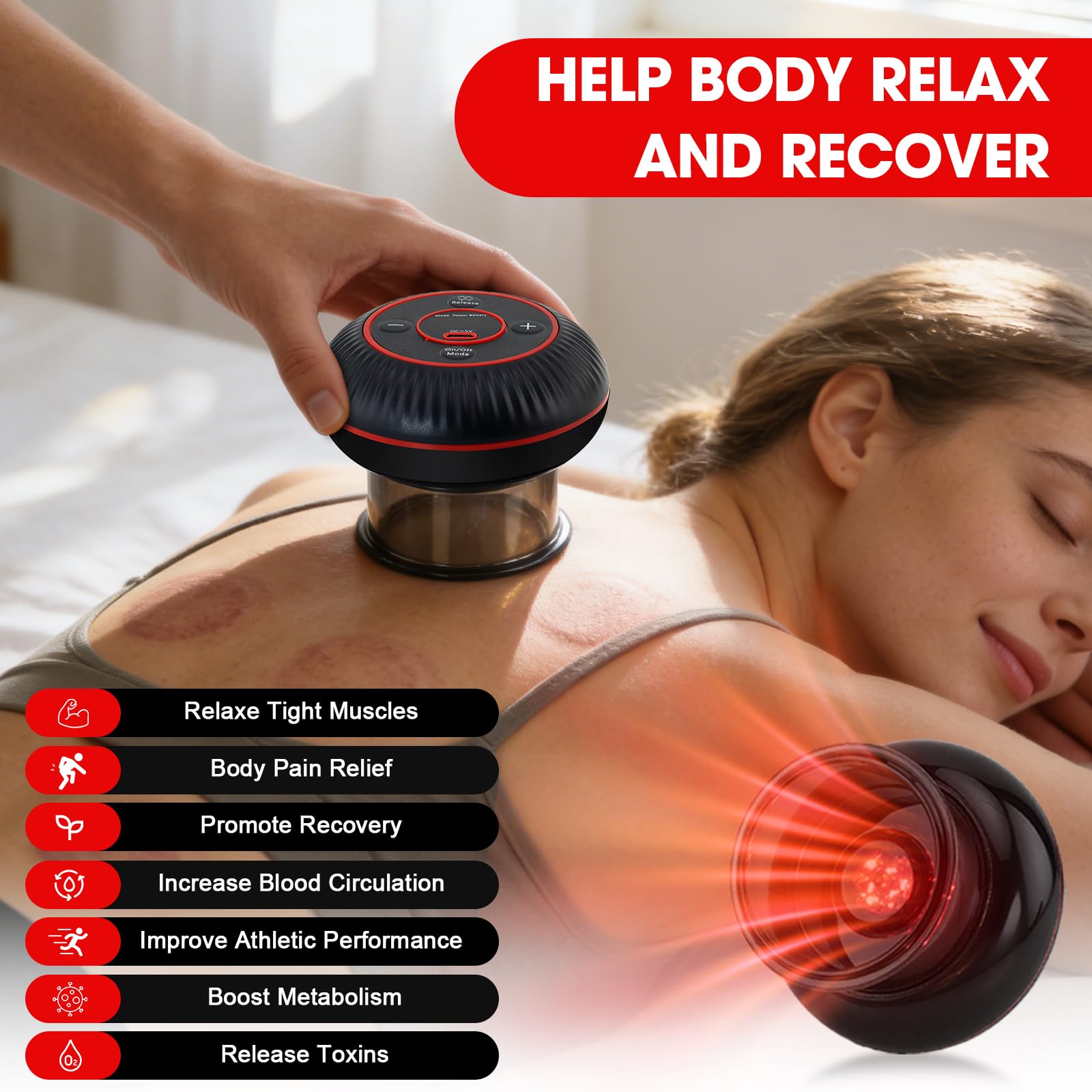 APXPF cupping set showing USB charging for portable convenience.