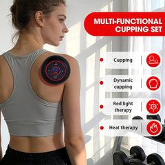 APXPF cupping on shoulders with heat therapy for deep relaxation.