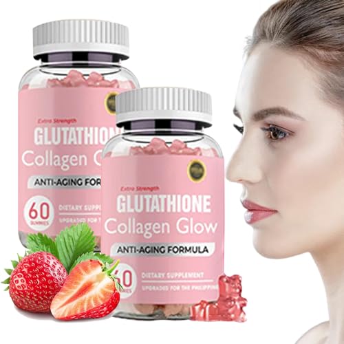AQILUN Collagen Peptides Gummies bottle on a clean counter for daily skincare support.