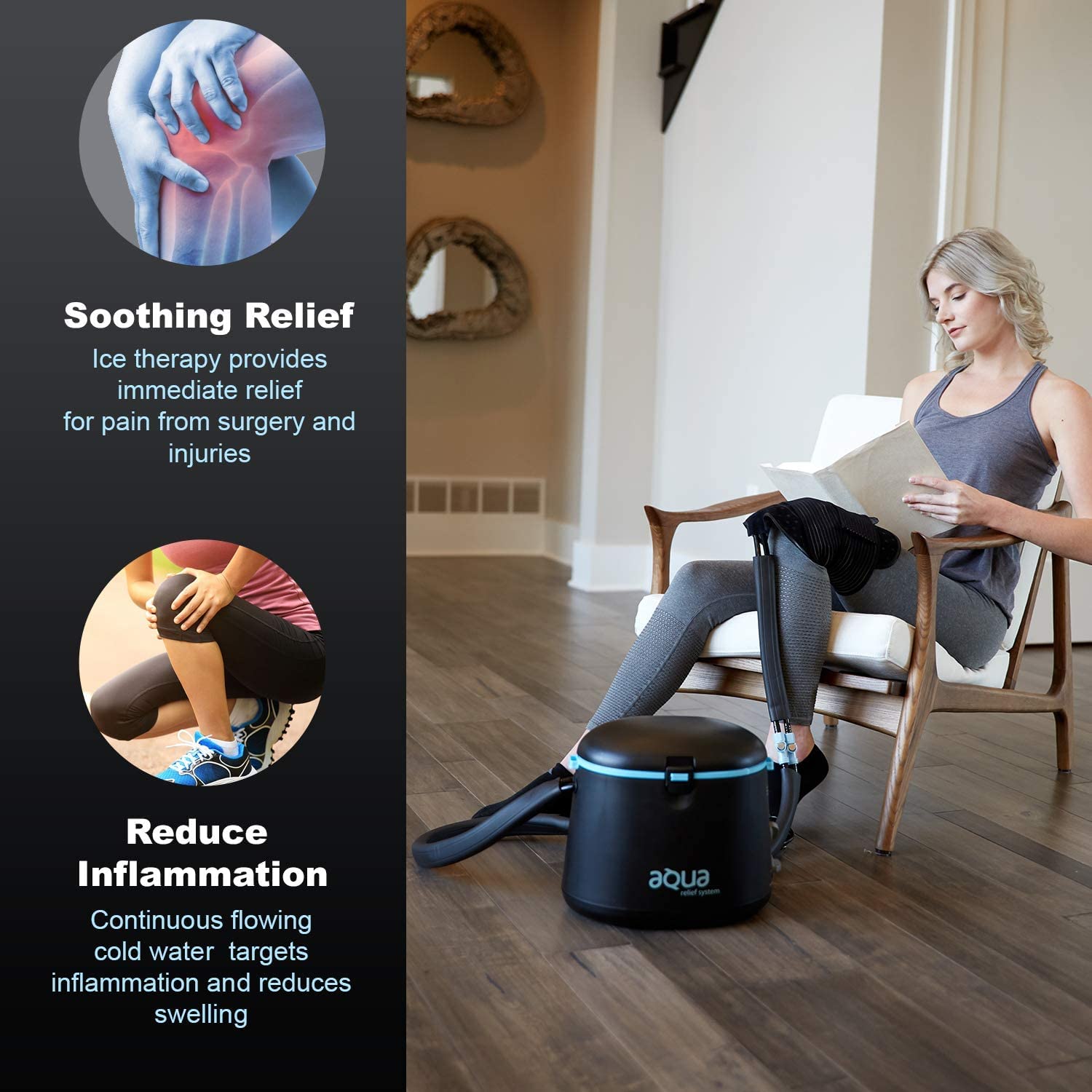 Aqua Relief knee pad ready for versatile body coverage.
