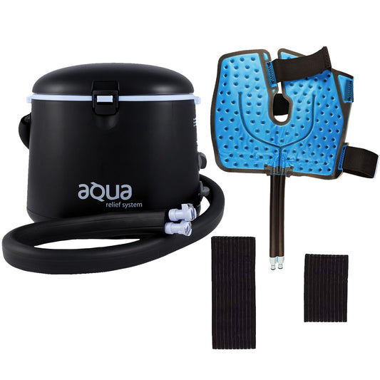 Aqua Relief system unit with silent operation for personalized hot or cold therapy.