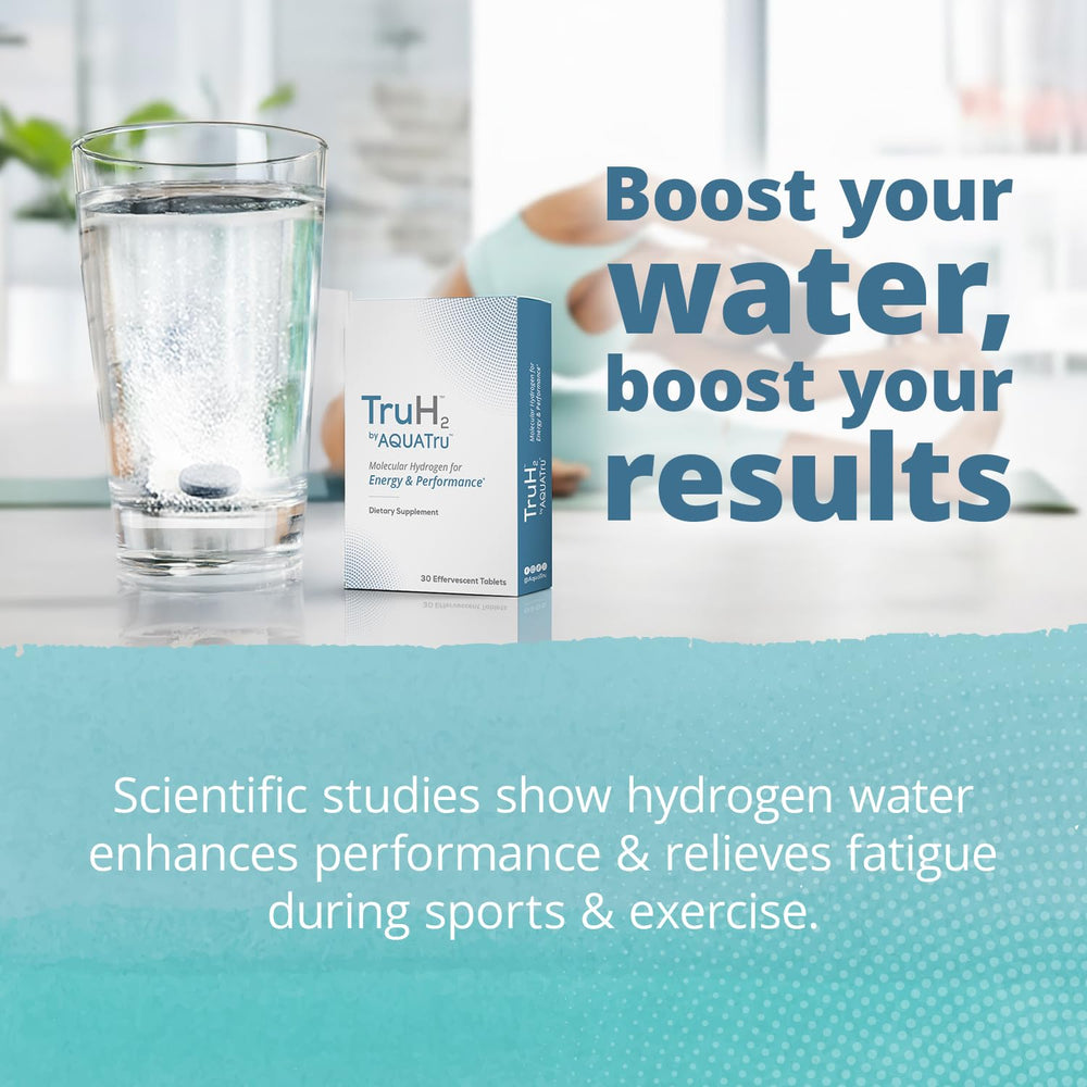 TruH2 water showing nano-bubbles for quick uptake.