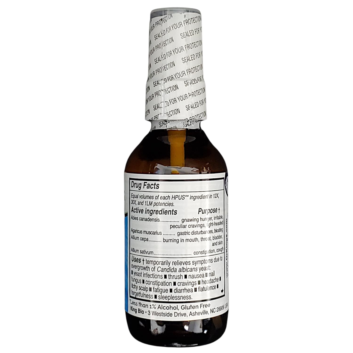 Aquaflora Dr King's Multi-Strain Candida Relief pump priming close-up for easy dosing