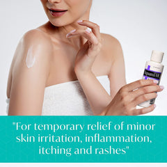 Hands applying Aquanil HC Lotion for irritated skin comfort