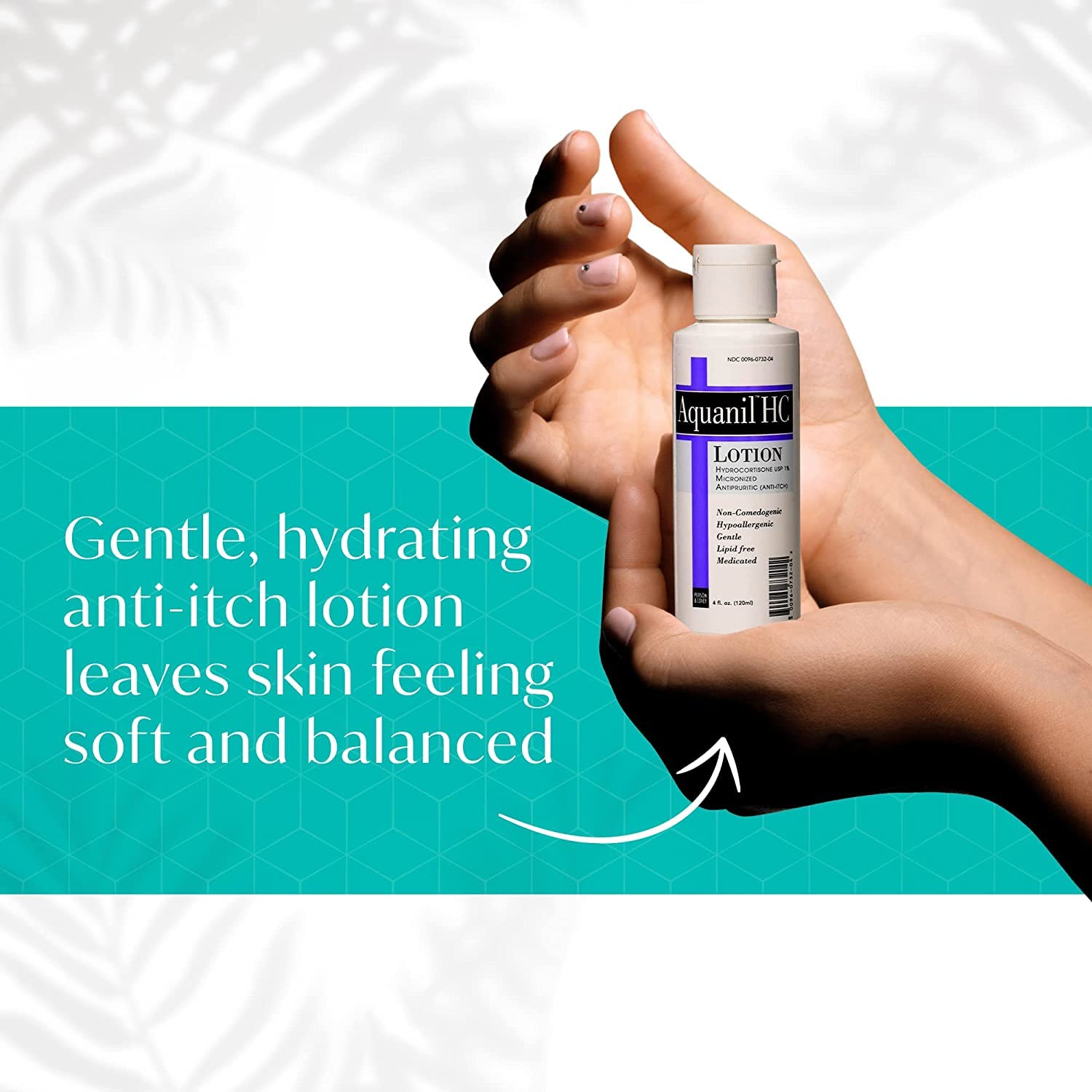 Aquanil HC Lotion back label with usage directions