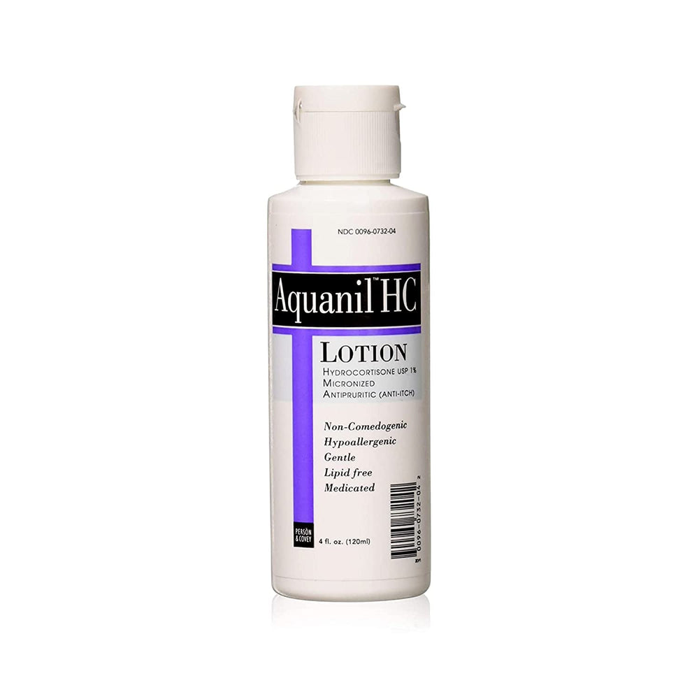 Aquanil HC Lotion front bottle view for temporary itch relief