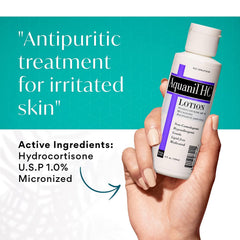 Aquanil HC Lotion label close-up showing fragrance-free formula