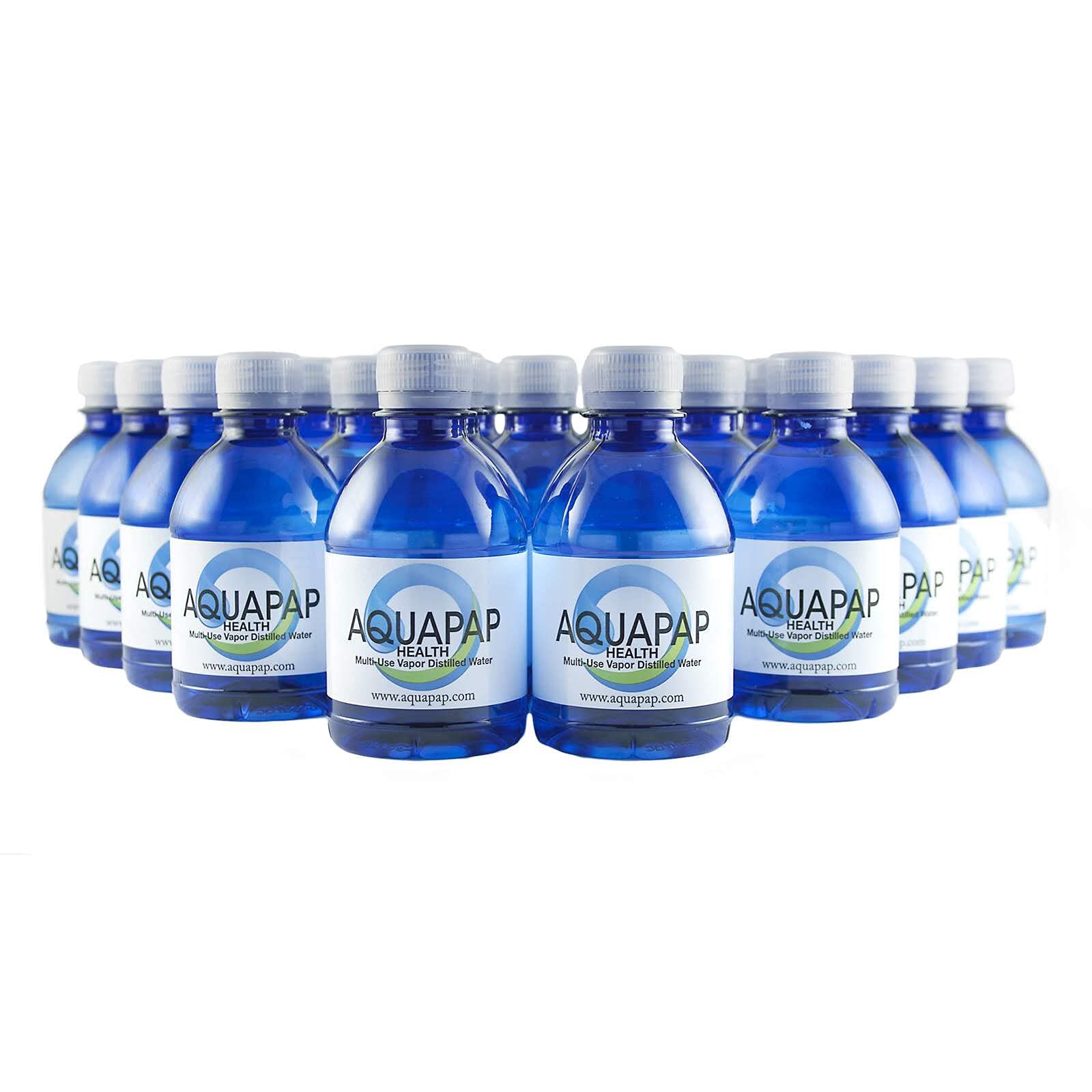 Aquapap 8oz travel bottle ready for CPAP use on the go