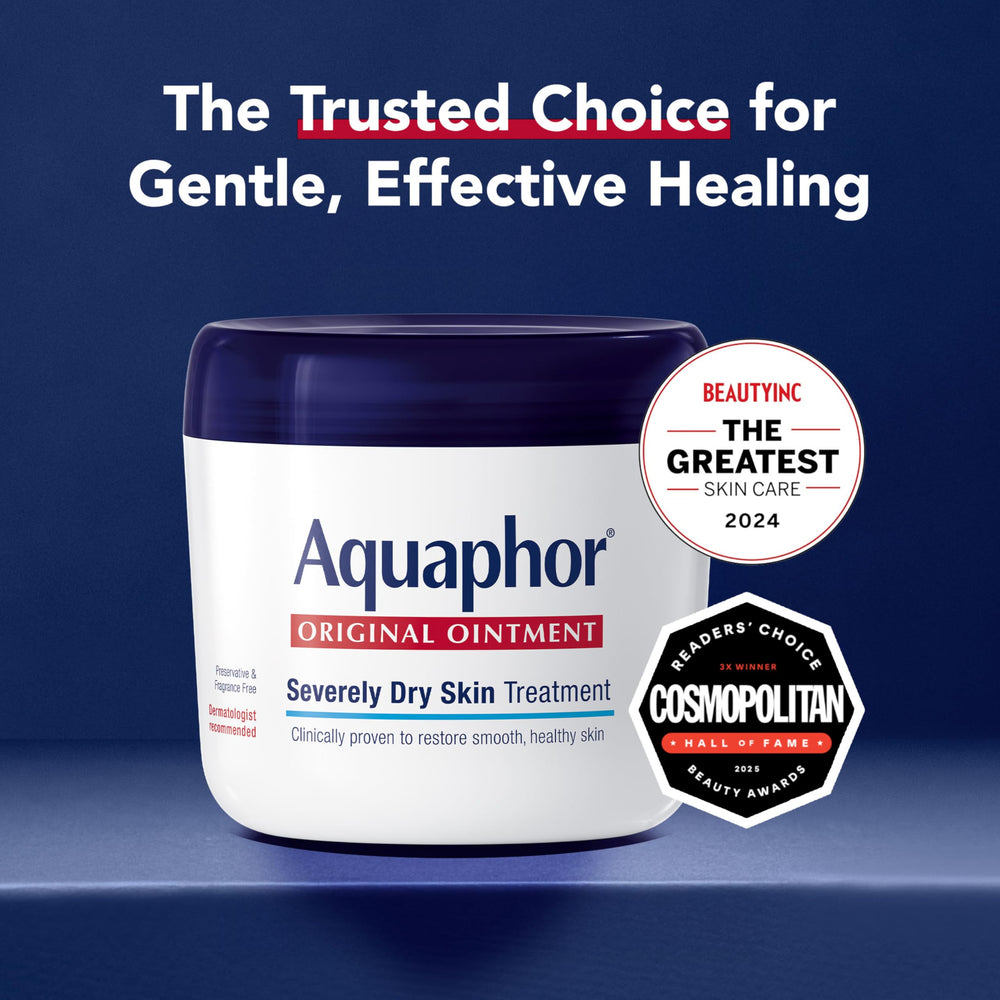 Aquaphor applied to dry hands for comfort and hydration