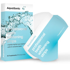 Aquasonic teeth whitening strips pack enables convenient at-home whitening.