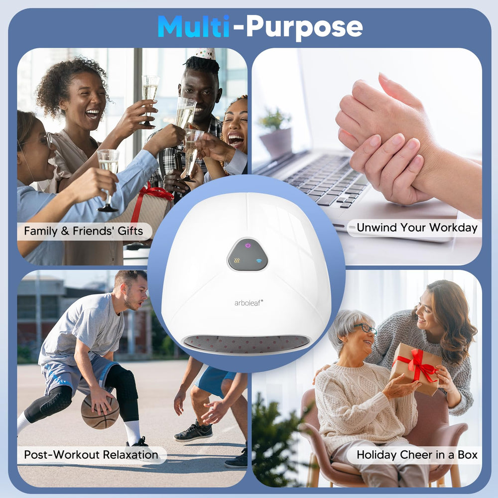 Arboleaf device highlighting adjustable settings for two modes and three intensities.