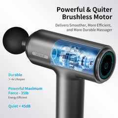 Arboleaf massage gun brushless motor delivers quiet, powerful percussion