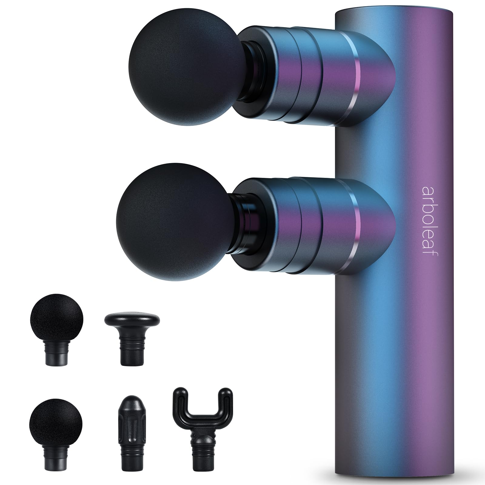 arboleaf massage gun with dual heads for broader coverage on large muscle areas