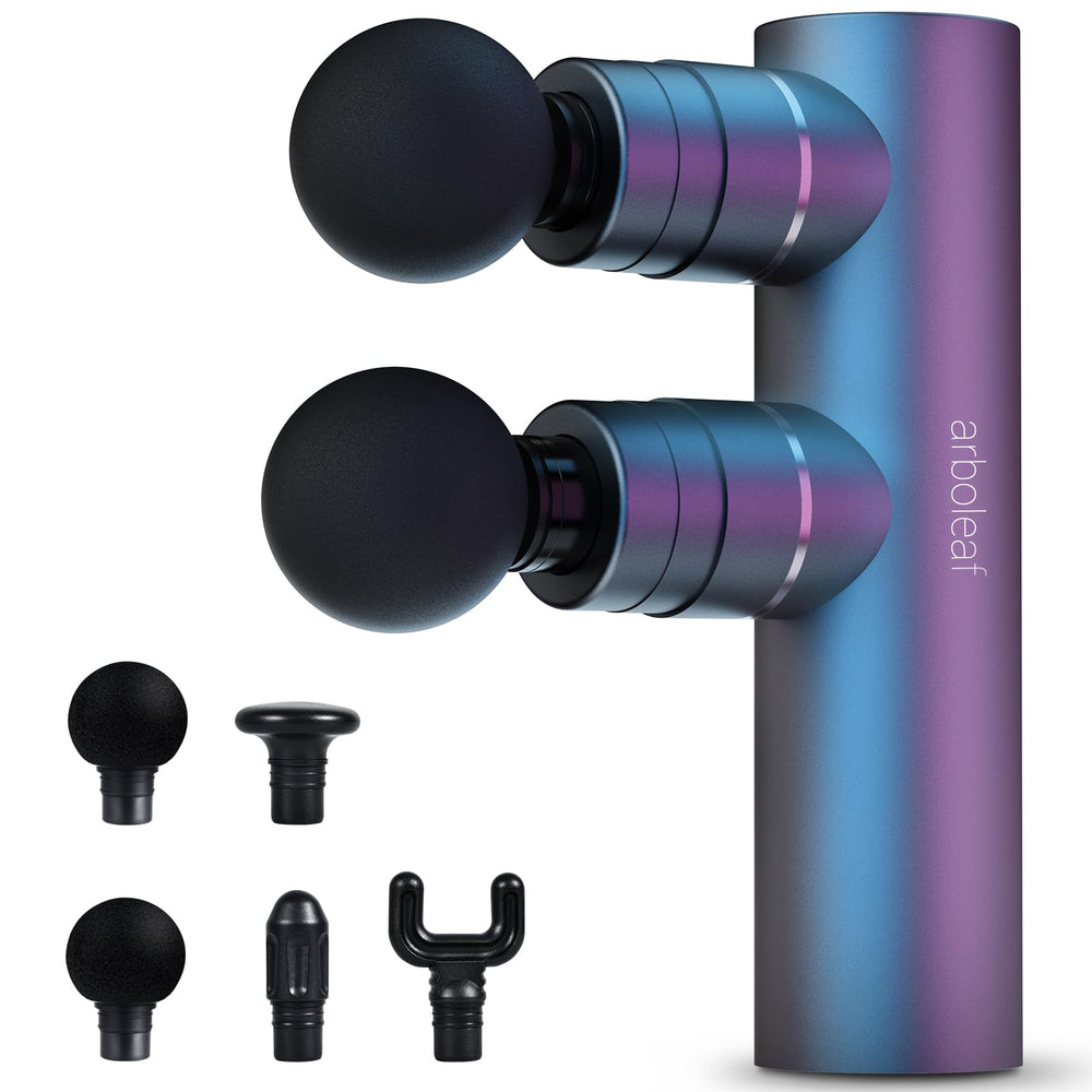 arboleaf massage gun with dual heads for broader coverage on large muscle areas