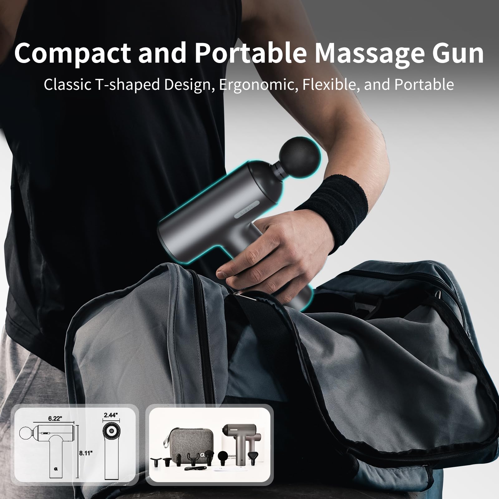 Arboleaf massage gun silicone air cushion reduces vibration for comfortable use