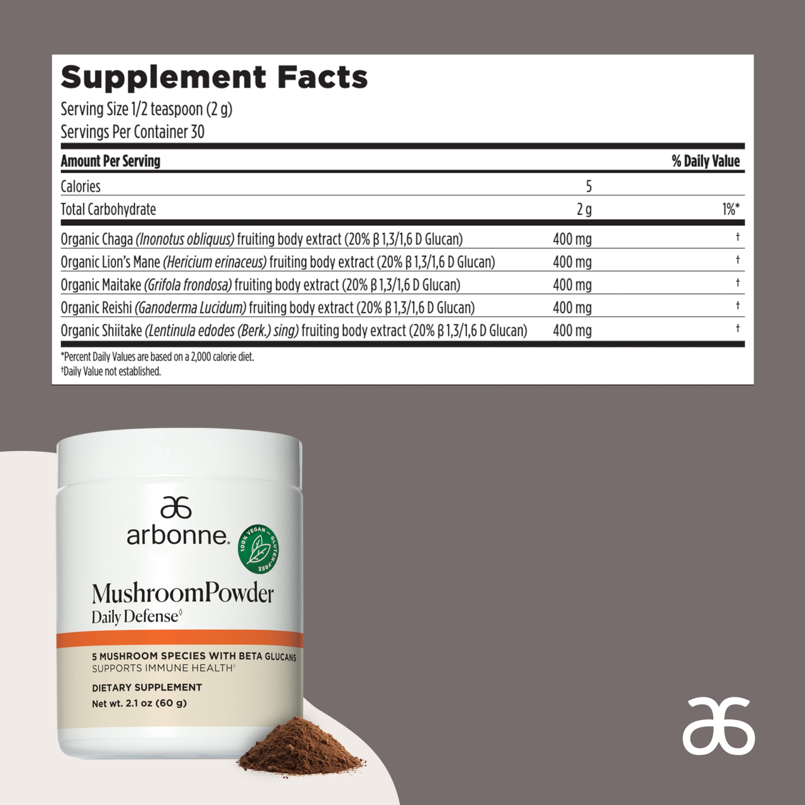 Arbonne Daily Defense powder poured into coffee for a subtle cognitive and immune-friendly boost