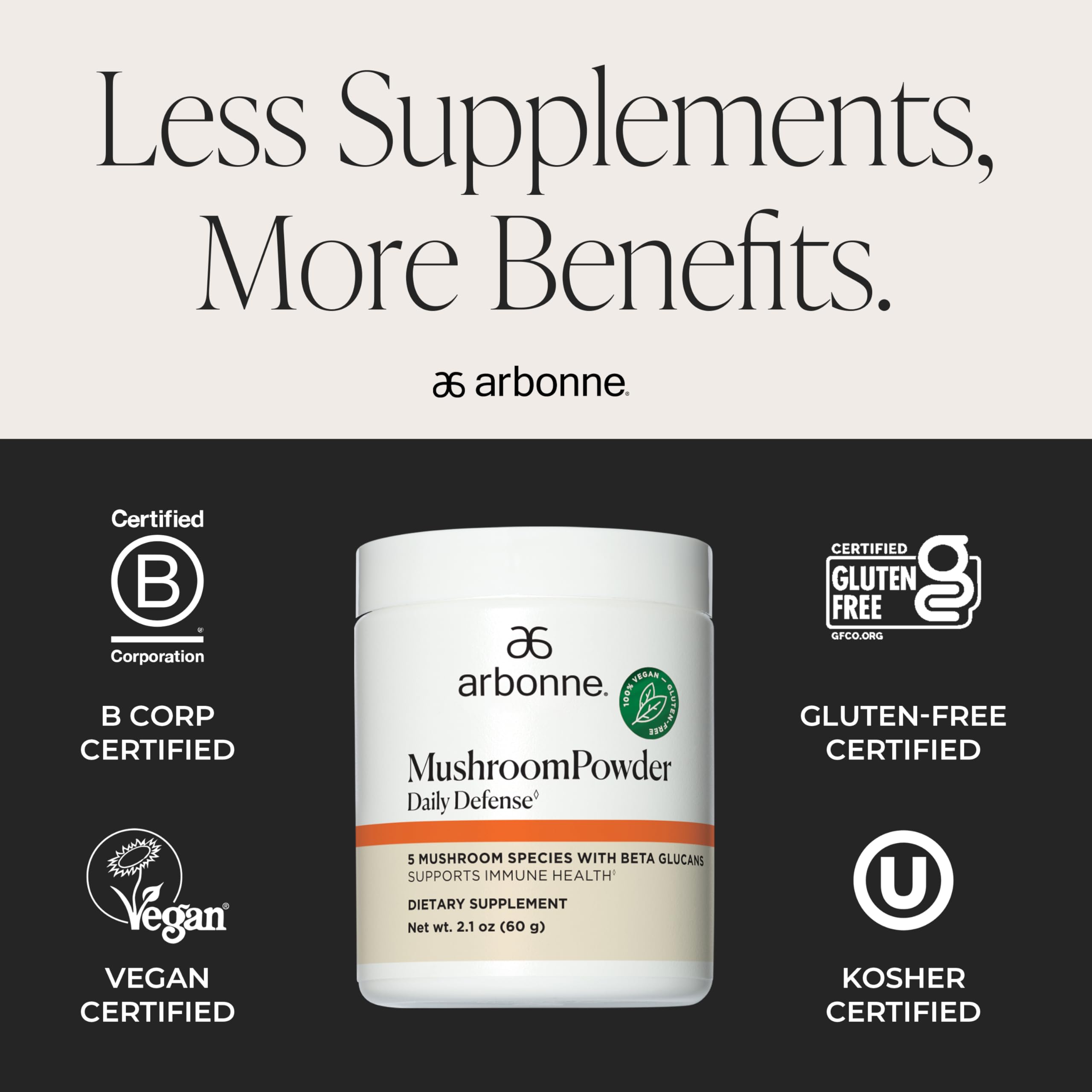 Arbonne Daily Defense powder stirred into oatmeal for a gentle daily wellness ritual