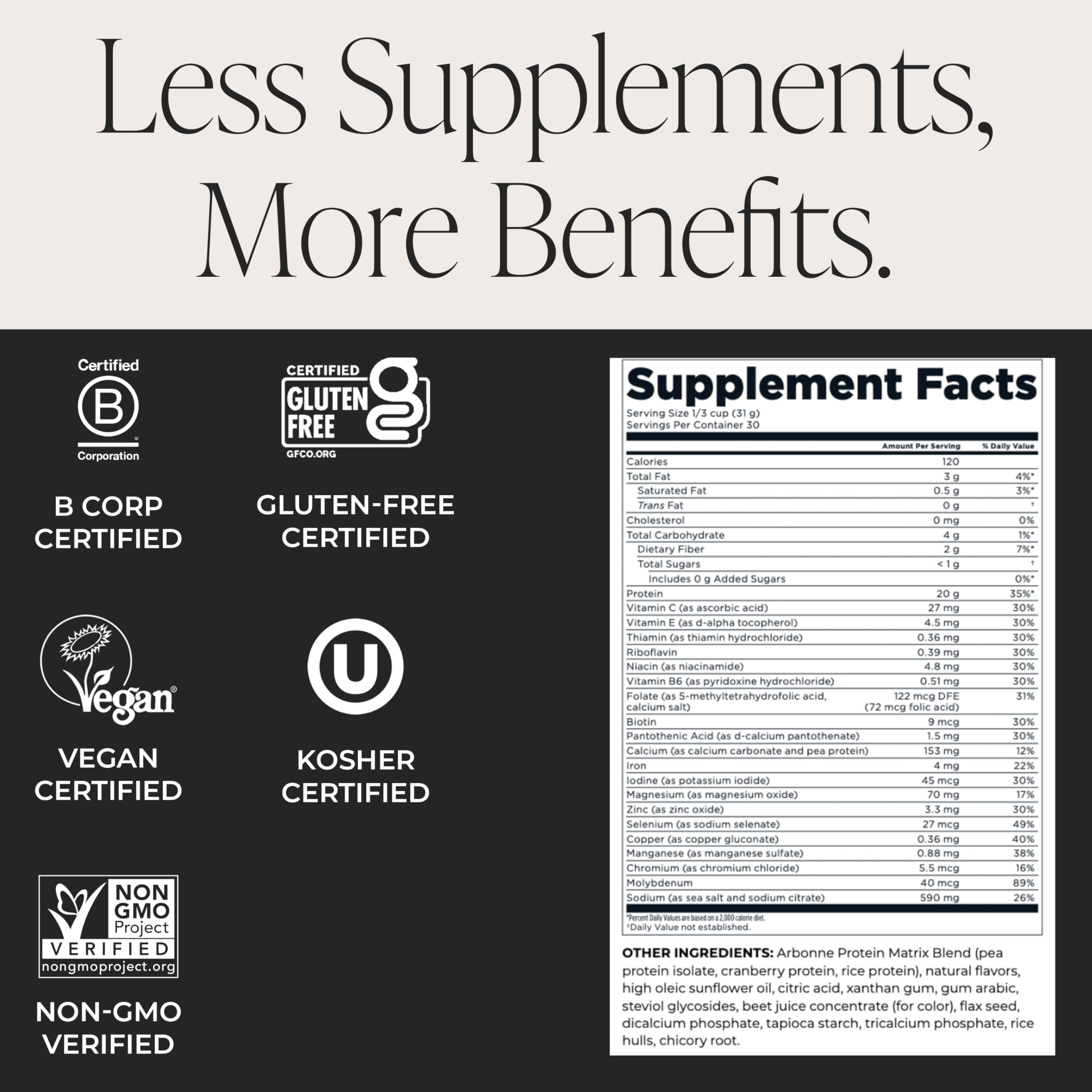 Arbonne FeelFit plant-based protein powder with vitamin blend for daily wellness