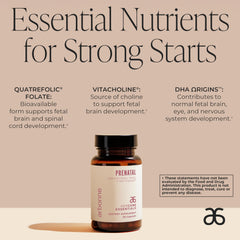 Sustainable algae DHA capsule in the Arbonne prenatal formula for brain support.