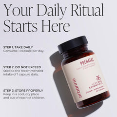 Nutrient label shows 100% DV folate and 18 mg iron on the bottle.