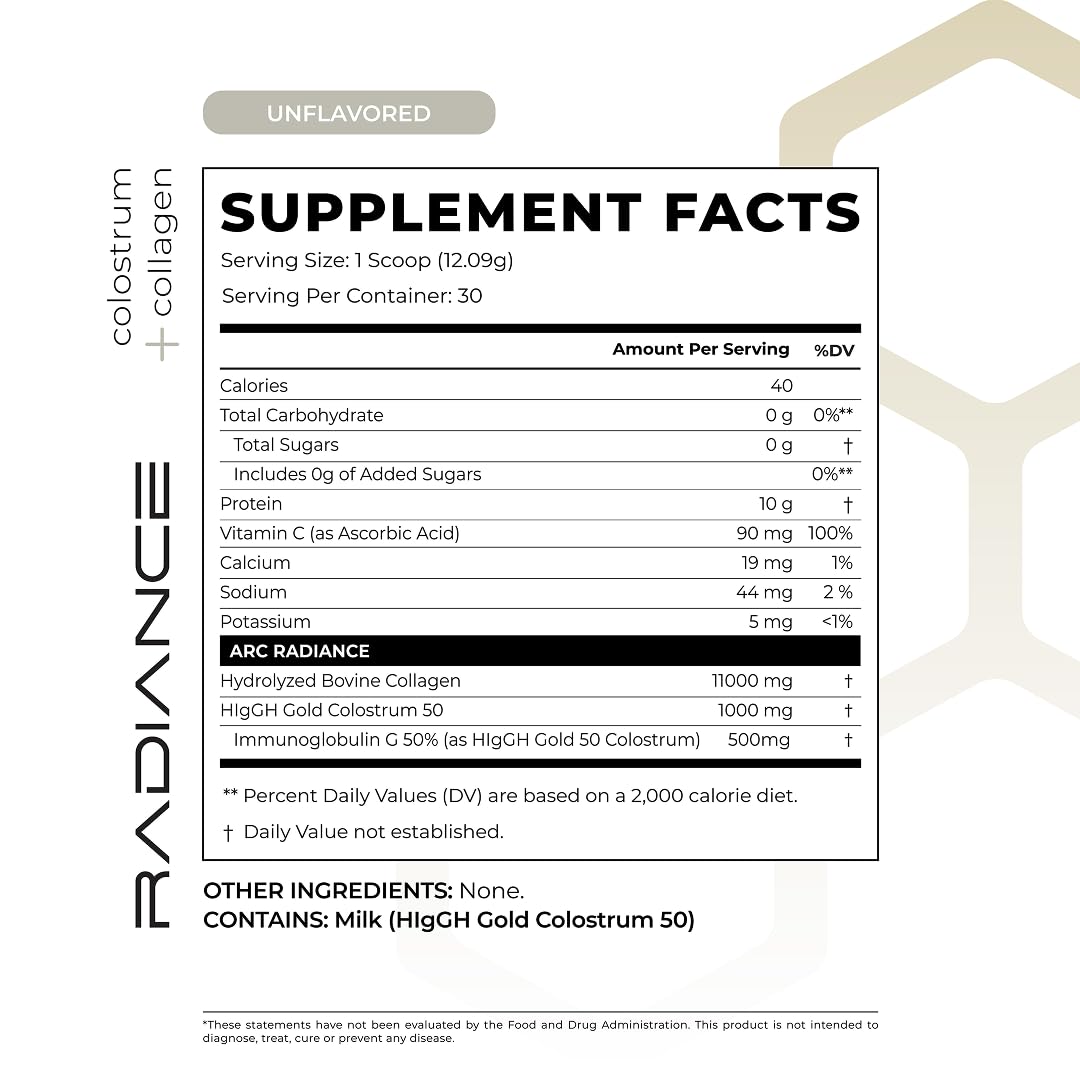 ARC Radiance serving scoop depicted for precise daily dosage and consistent results