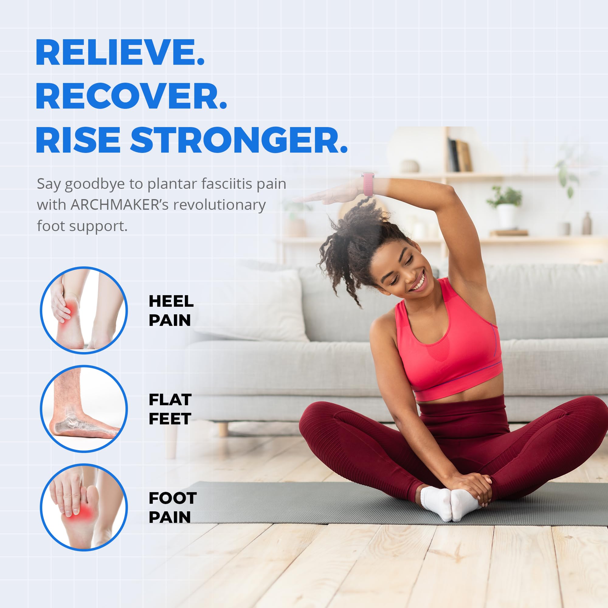Archmaker for flat feet may help ease burning and stabbing discomfort